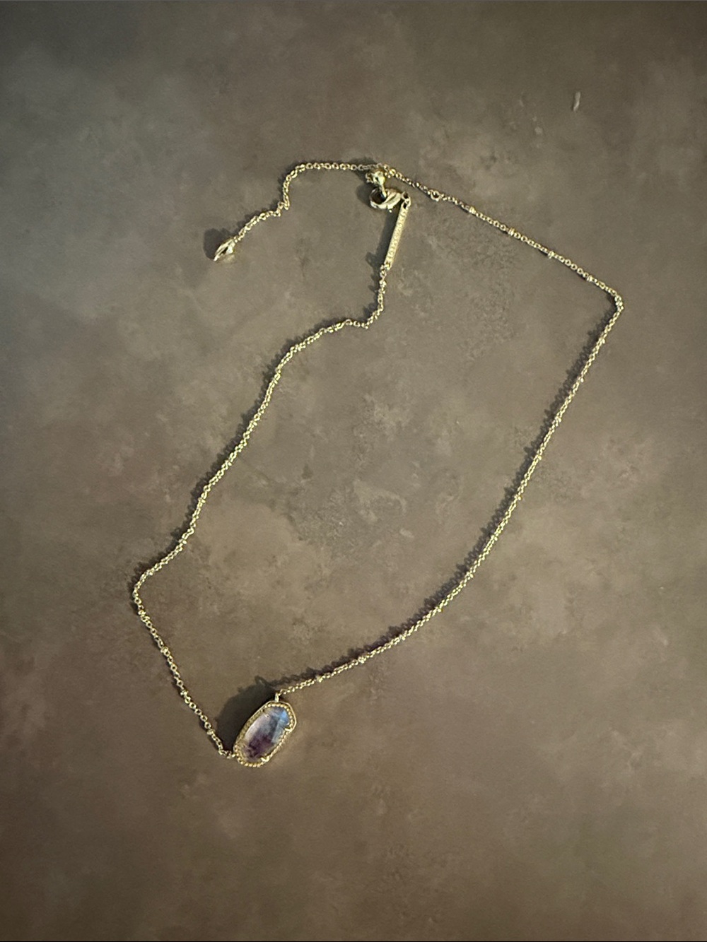 Kendra Scott Gold Chain Necklace with Multicolor Gemstone Pendant